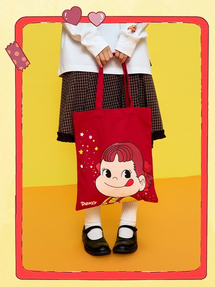 AFGK x 不二家 人物印花 手提帆布袋 A FEW GOOD KIDS