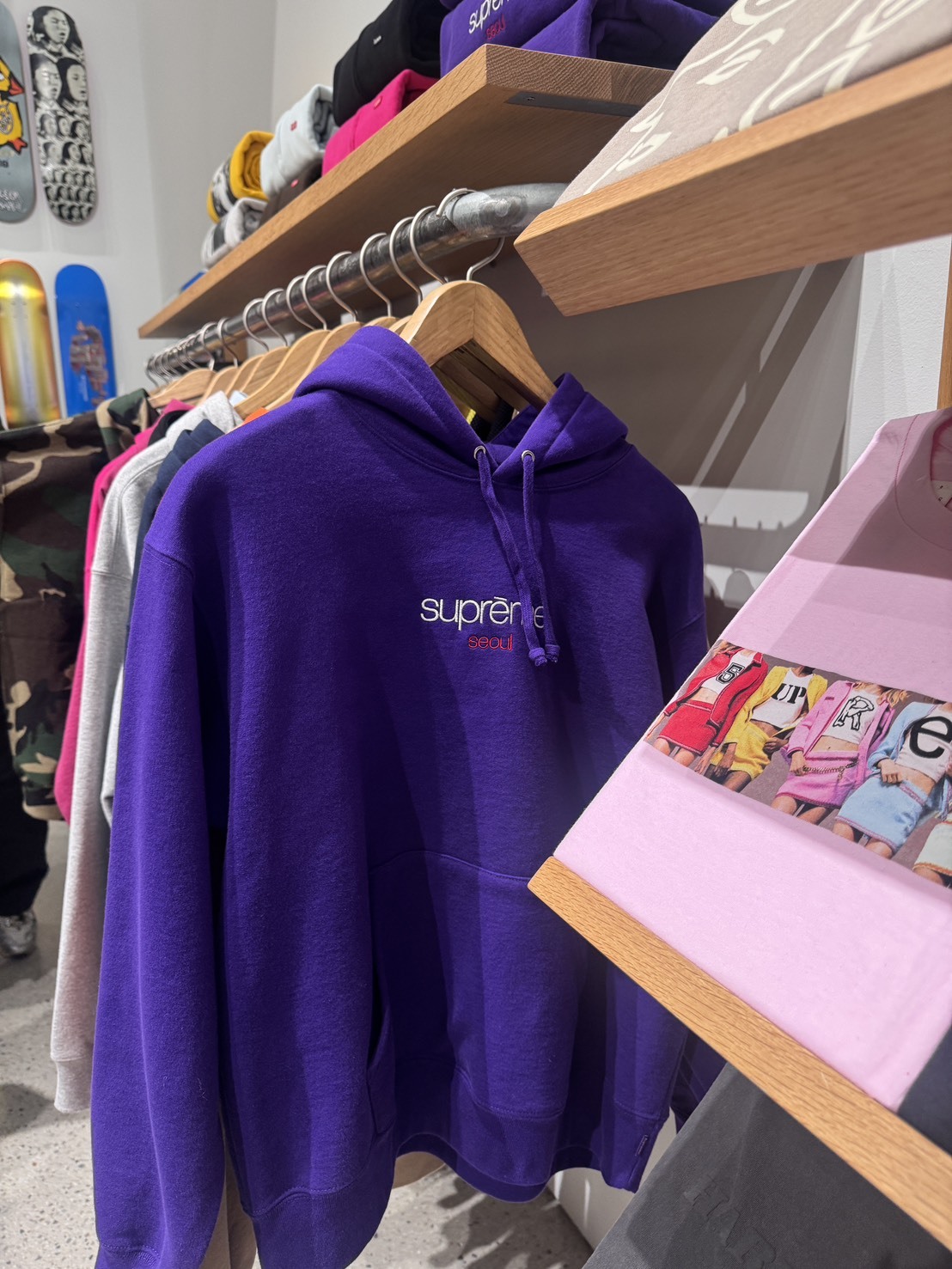 Supreme 韓國限定 帽TEE 紫色