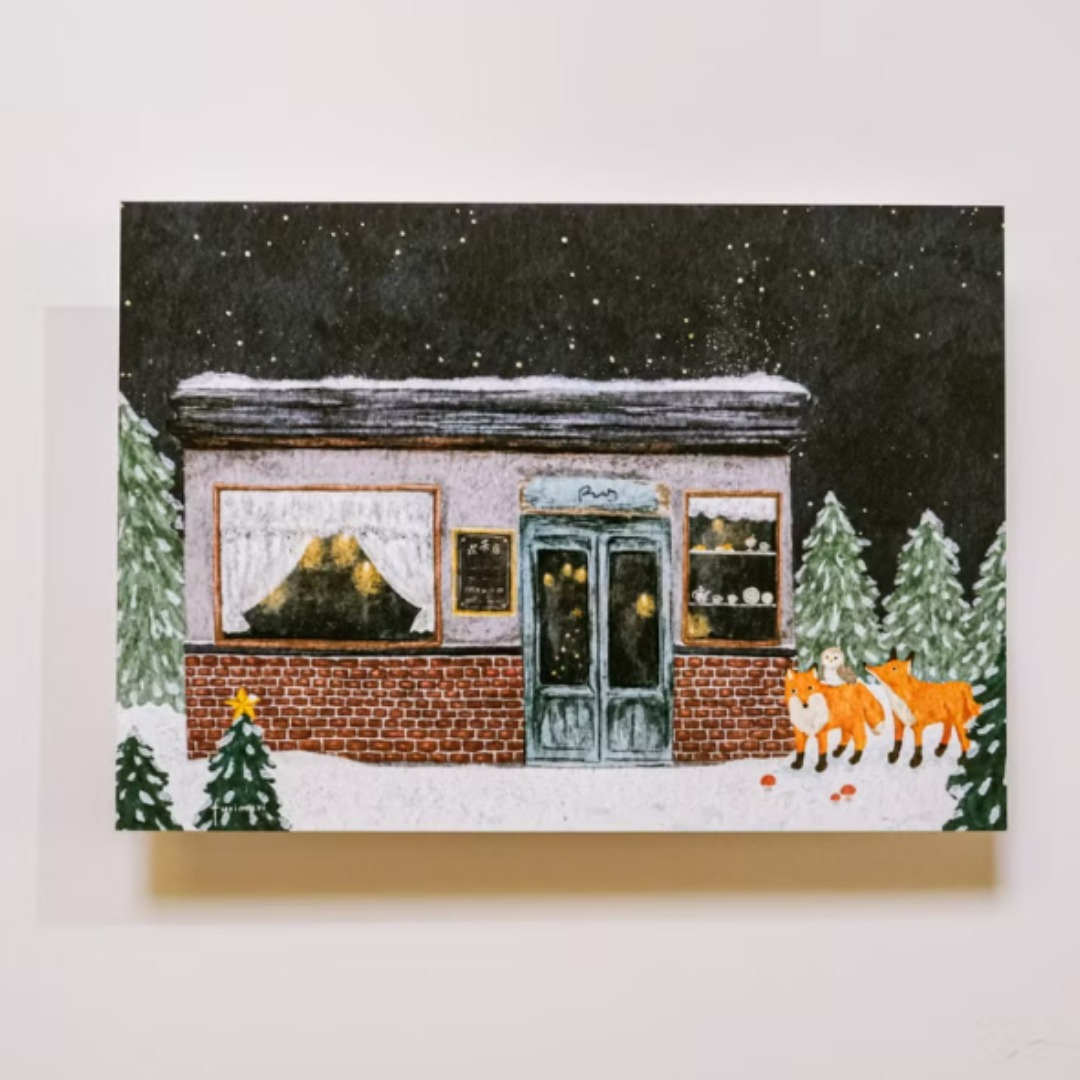 森林深處的喫茶店 明信片｜毛乖畫鹿 Furimuri 台灣