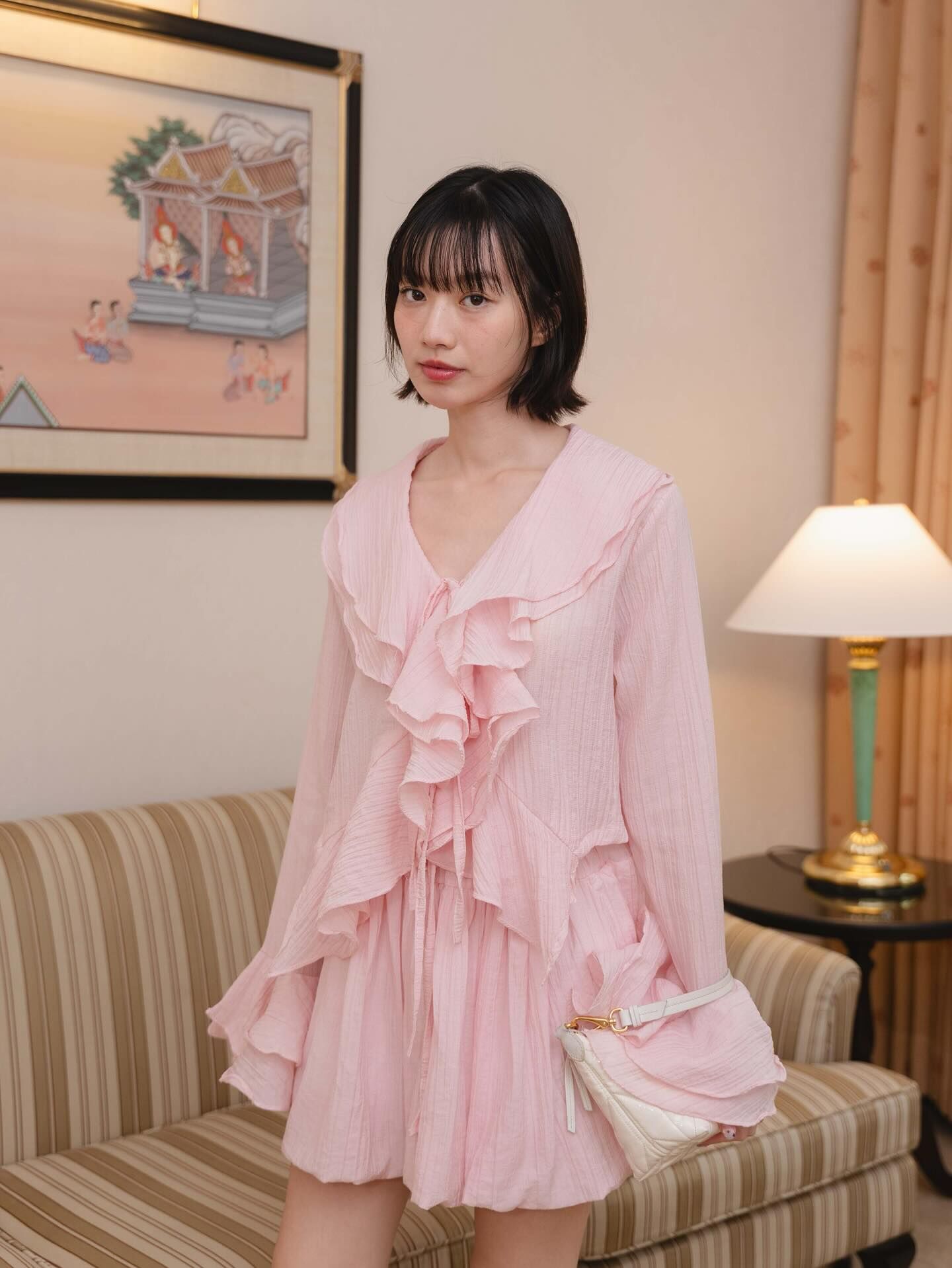 Kimmame - Penelope Set 荷葉邊襯衫＋氣球裙