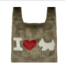 [S] AGATHA Airup fur tote bag, Gray, AGT171B-01-Gray (SAG836)