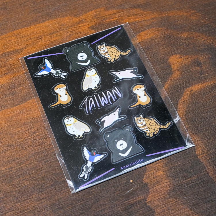 SP｜Aaartistlife旅遊插畫｜透明貼紙包｜臺灣動物
