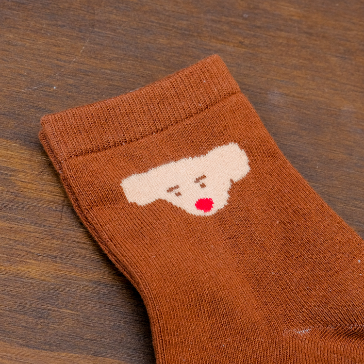 miii｜襪子｜棕色小狗