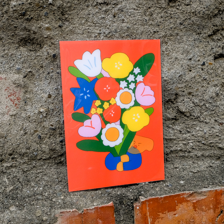 miii｜變幻明信片｜送花小狗