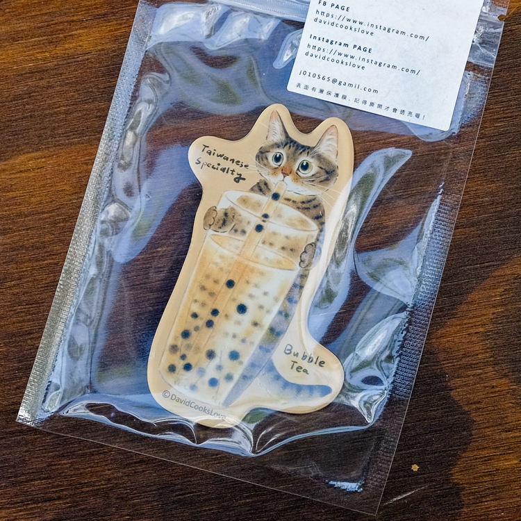 補補貓‧大衛煮愛｜壓克力吸鐵｜虎斑珍珠奶茶