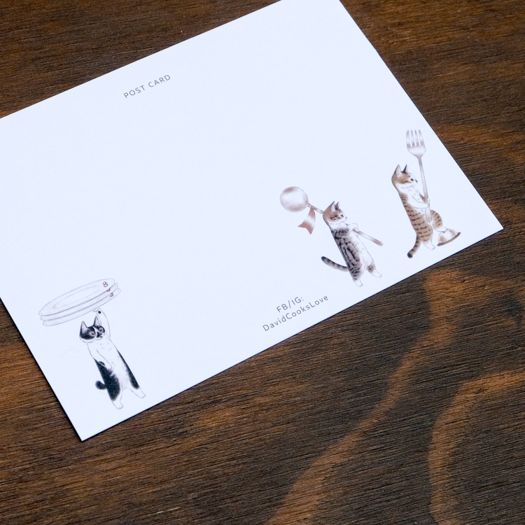 補補貓‧大衛煮愛｜明信片｜貪吃小隊