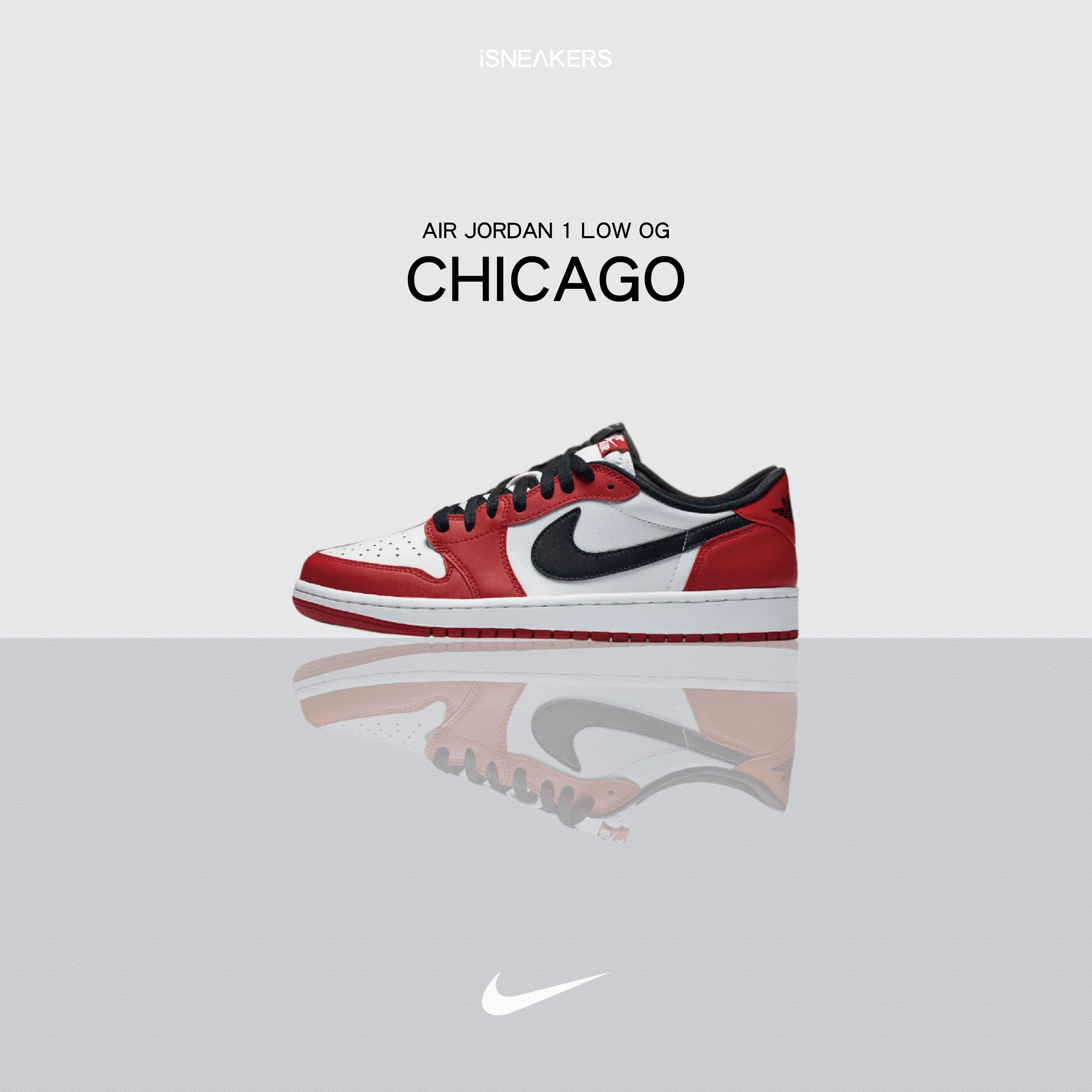 iSNEAKERS｜Air Jordan 1 Low OG "Chicago" 2025 芝加哥公牛 HQ6998-600