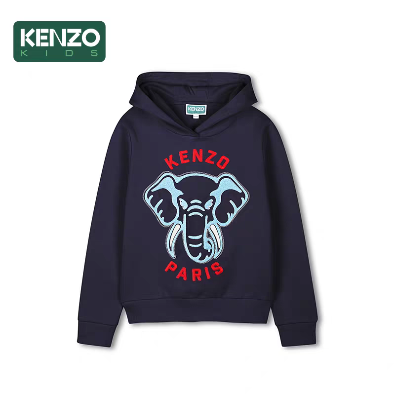 Kenzo Kids 深藍色 大象 有帽衛衣