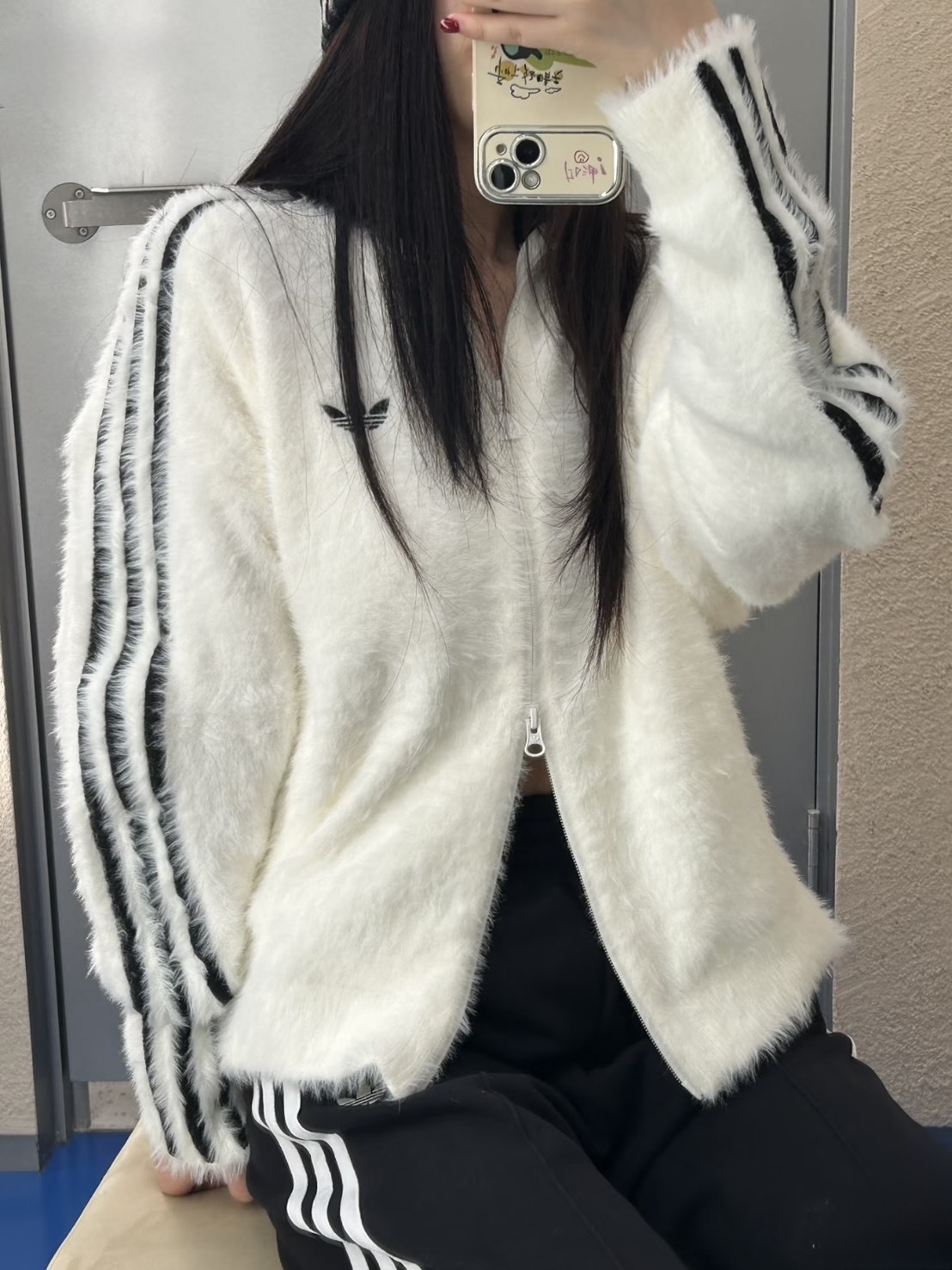 ADIDAS ORIGINALS 馬海毛長袖外套 兩色