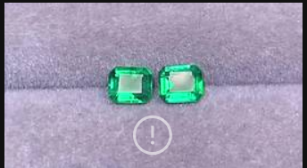 天然祖母綠 很甜 很美 耳釘料 1.35克拉  5.2×6.2mm