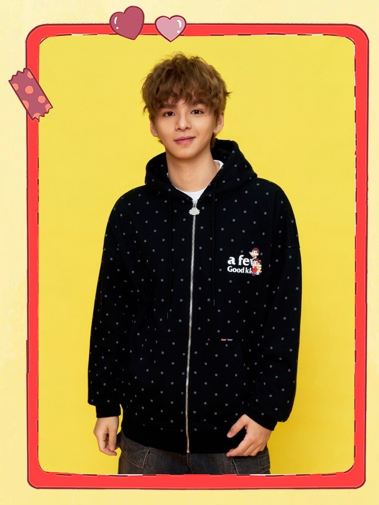 AFGK x 不二家 點點印花 胸前Logo 抽繩連帽 外套  A FEW GOOD KIDS