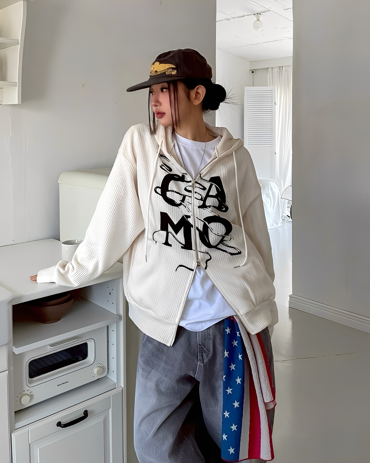 CAMO水墨 抽繩 男女 連帽 外套