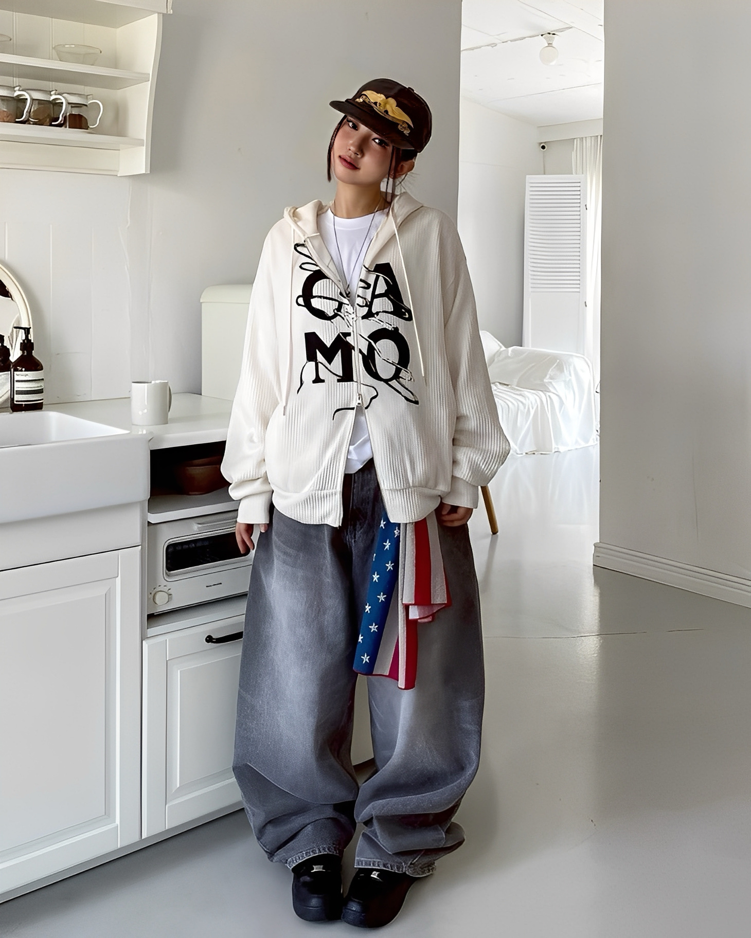 CAMO水墨 抽繩 男女 連帽 外套