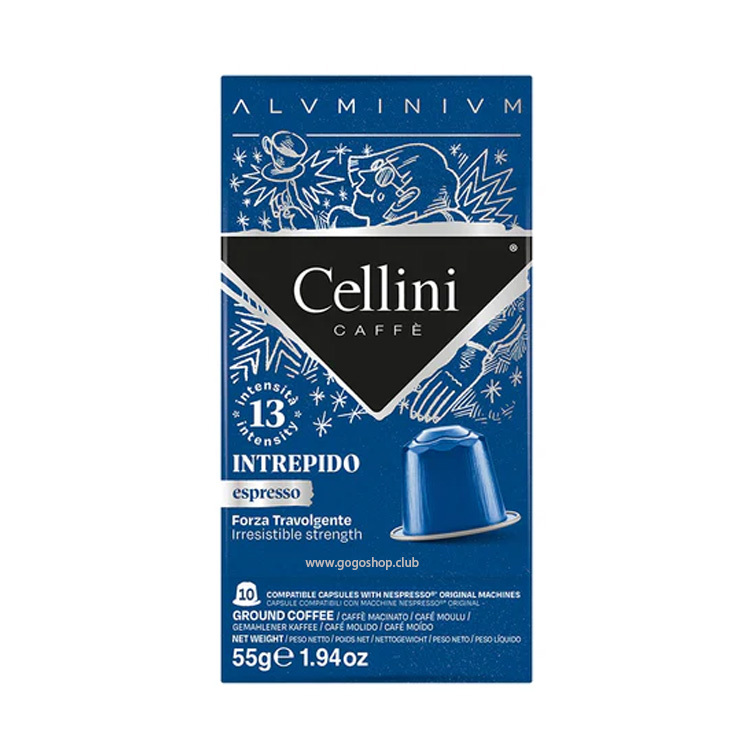 Cellini Intrepido Espresso 咖啡膠囊 (10 粒裝) 深度烘焙 - 兼容 Nespresso