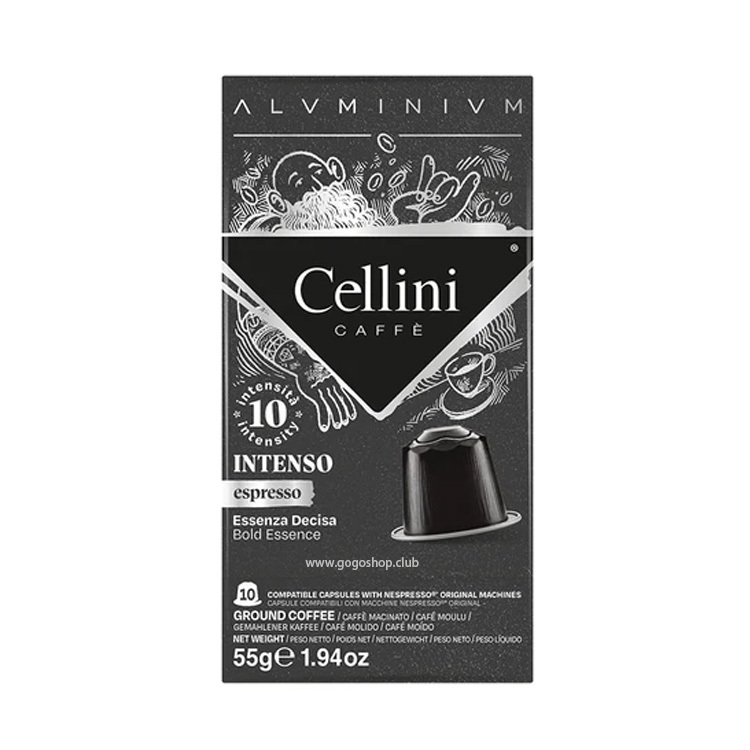 Cellini Intenso Espresso 咖啡膠囊 (10 粒裝) 深度烘焙 - 兼容 Nespresso
