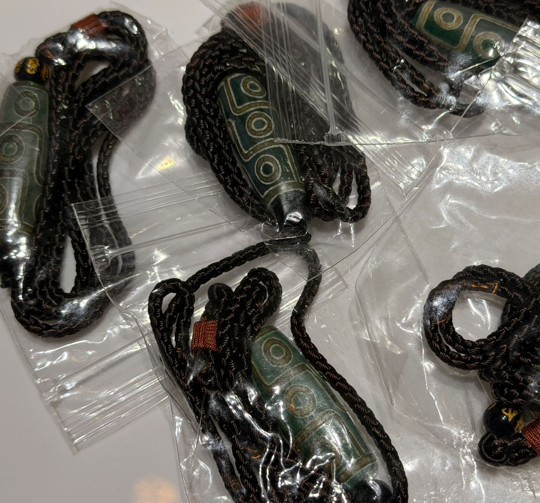 251115 -C31 九眼綠天珠編織頸鏈