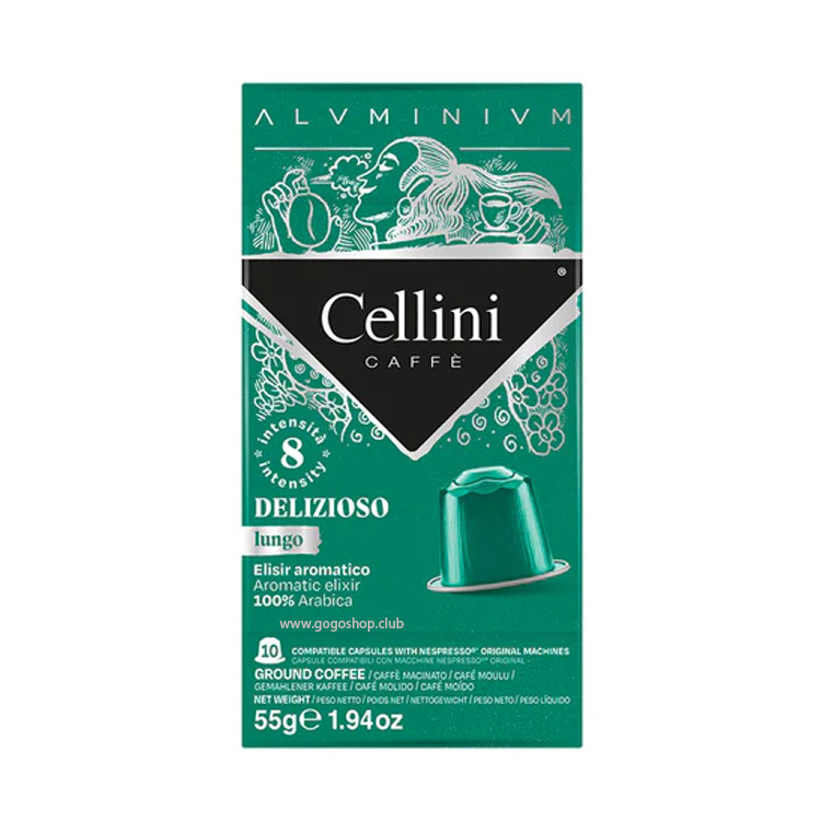 Cellini Delizioso  Lungo 咖啡膠囊 (10 粒裝) 深度烘焙 - 兼容 Nespresso