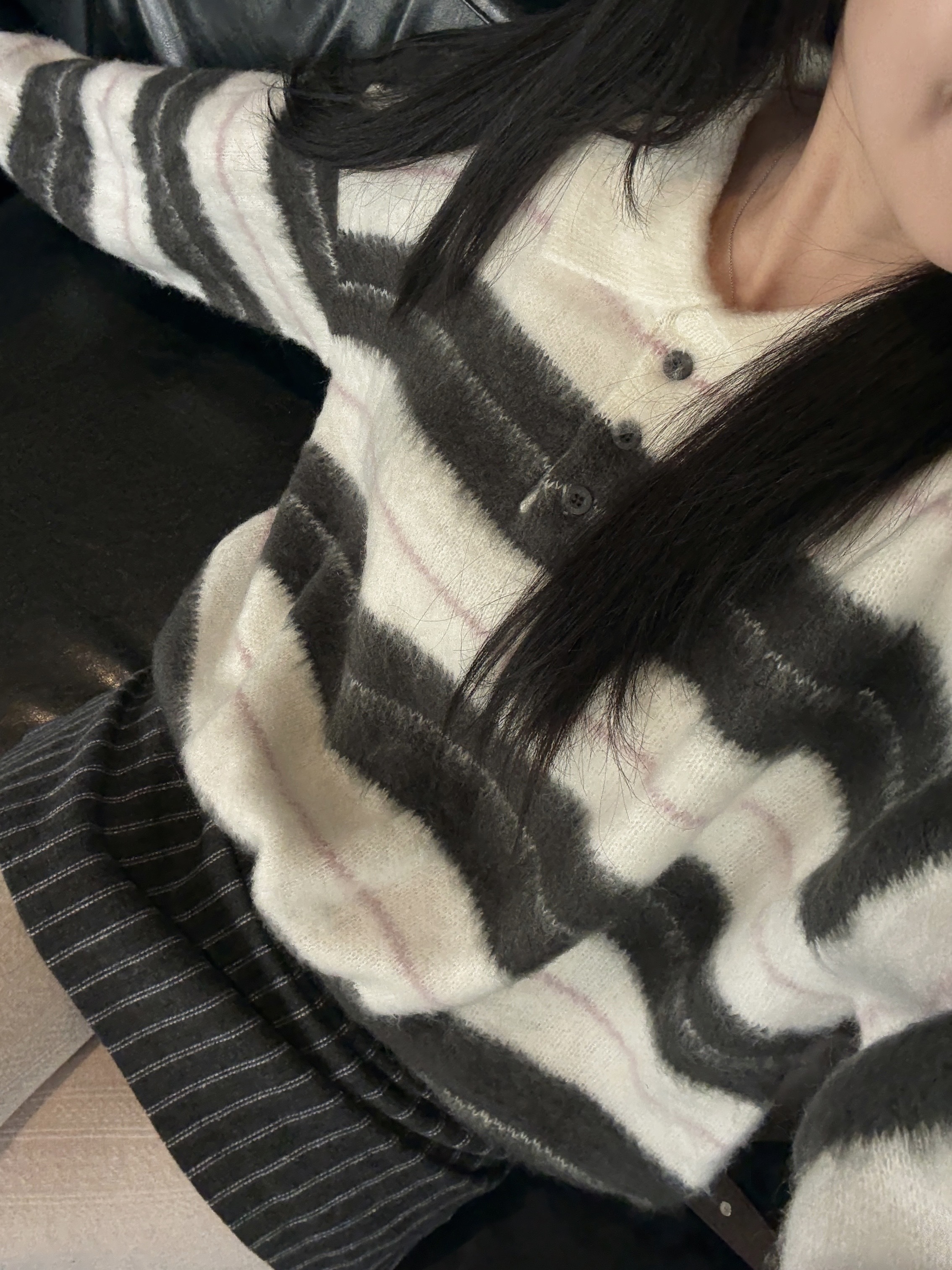 <快速> NV03 POLO領條紋針織上衣 兩色