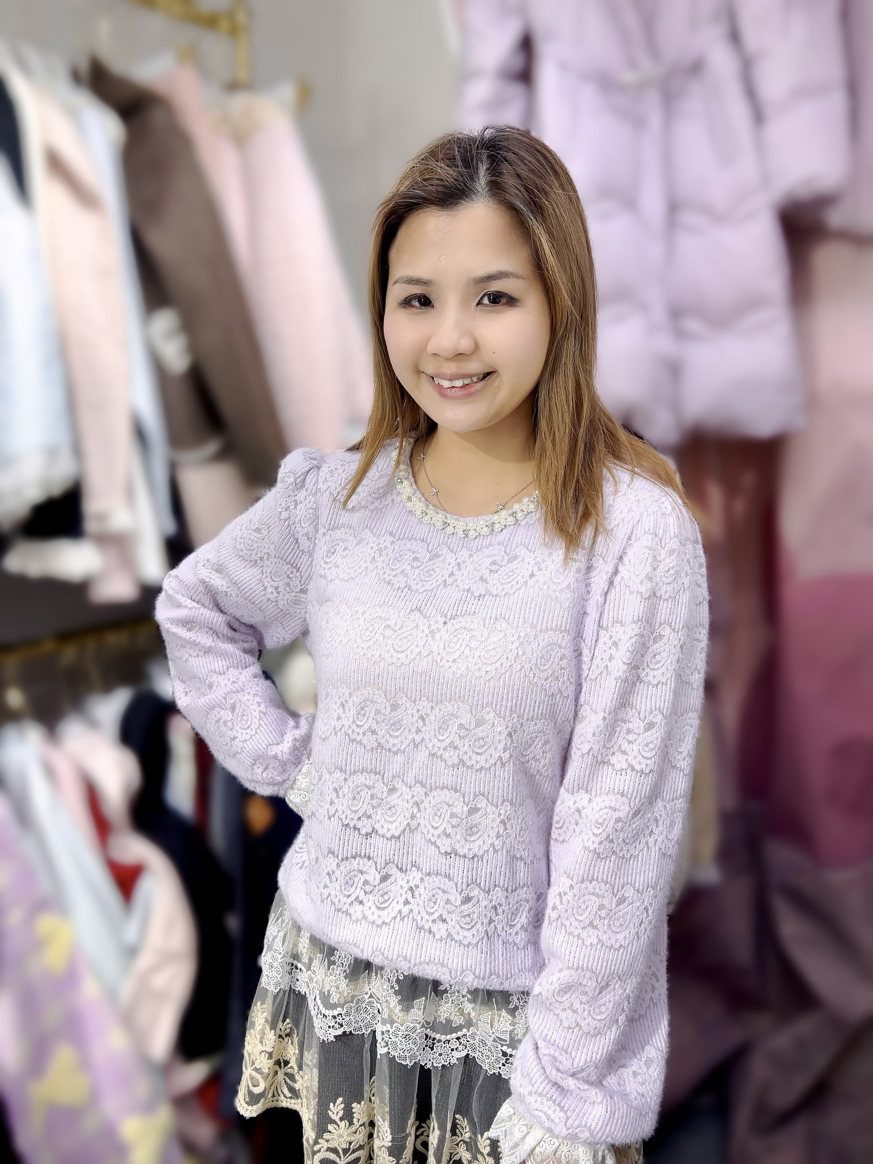 DE17   珍珠LACE  胸40 長25  原價 $249