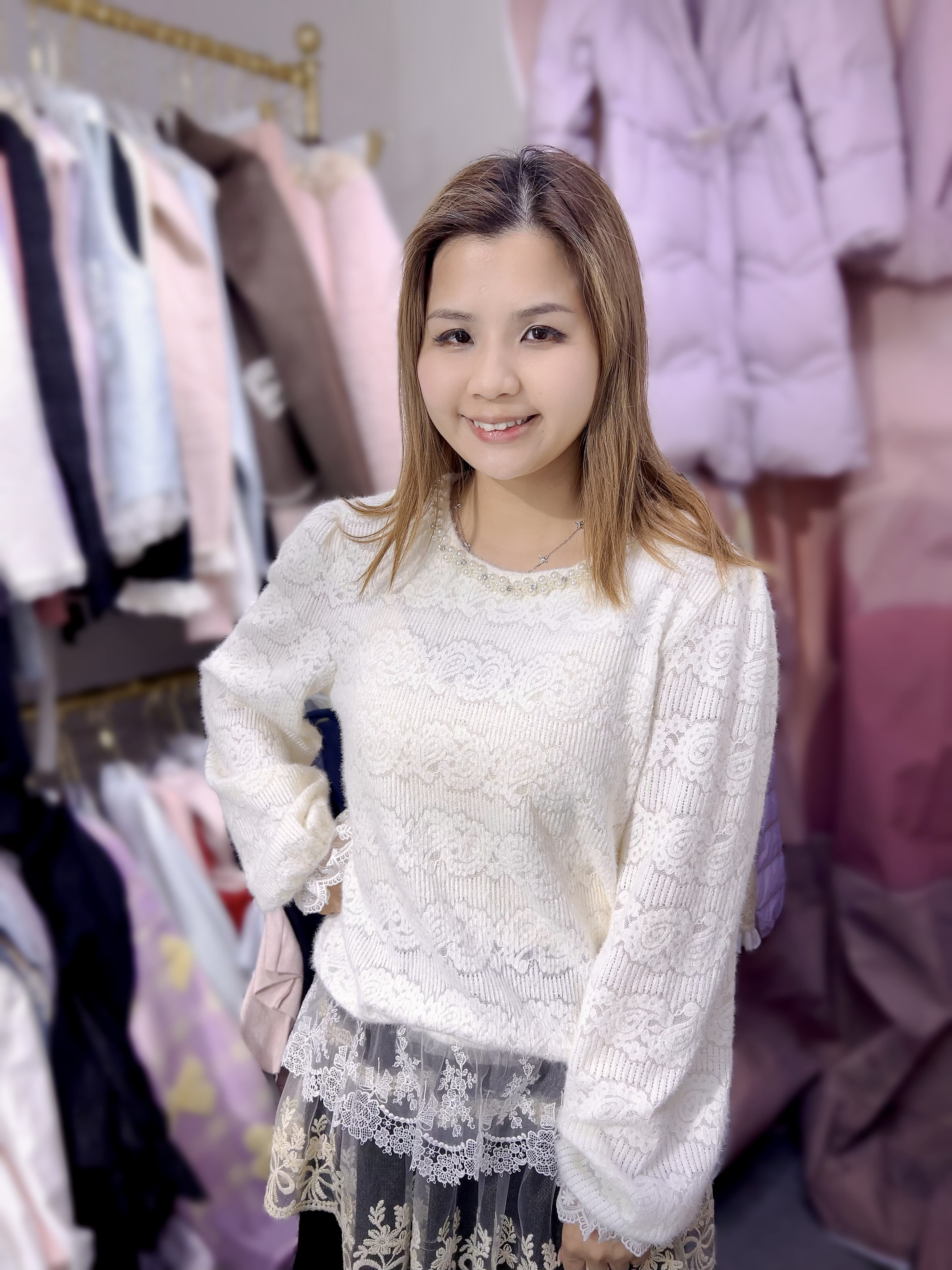 DE17   珍珠LACE  胸40 長25  原價 $249