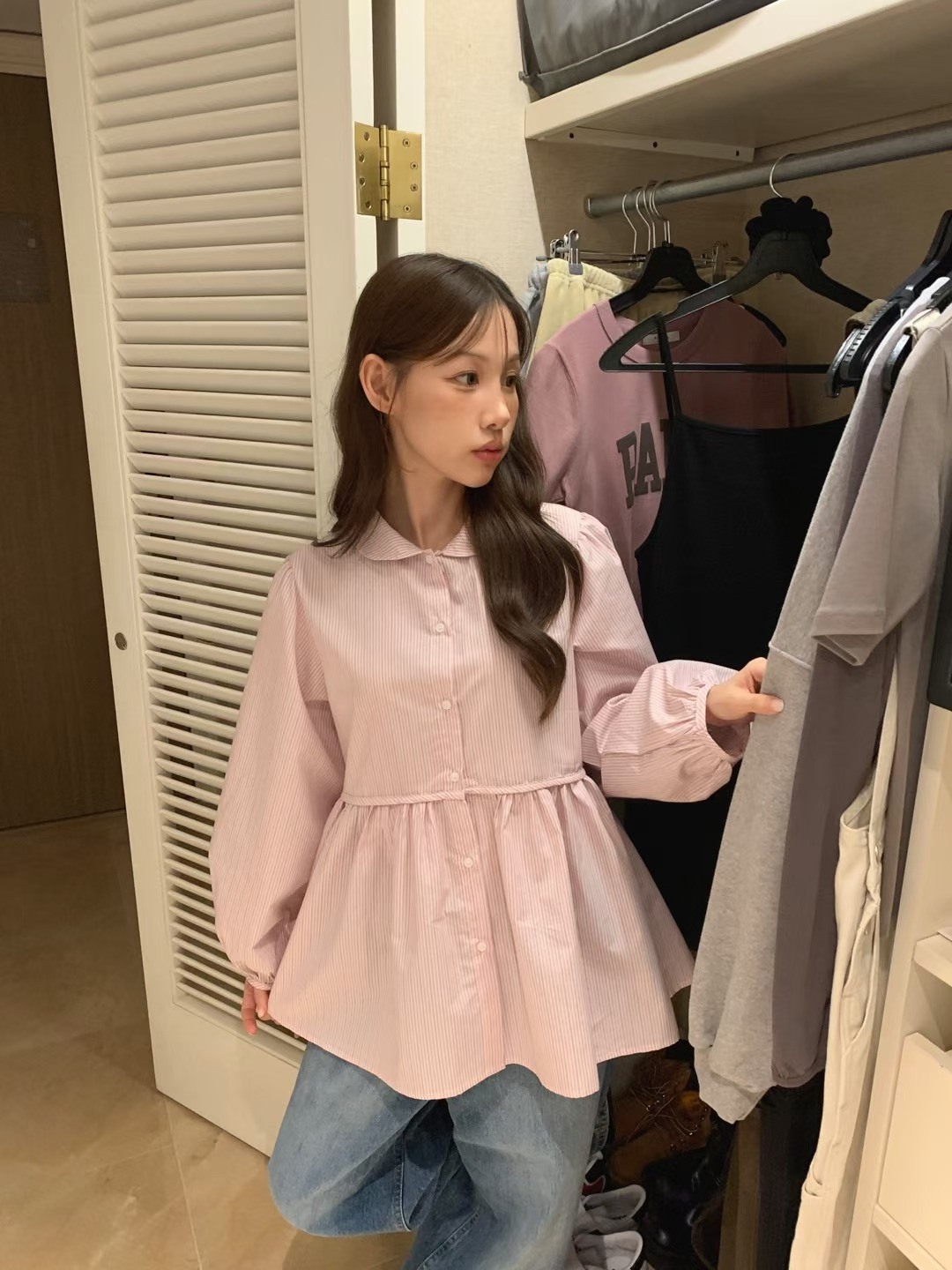 傘擺娃娃襯衫