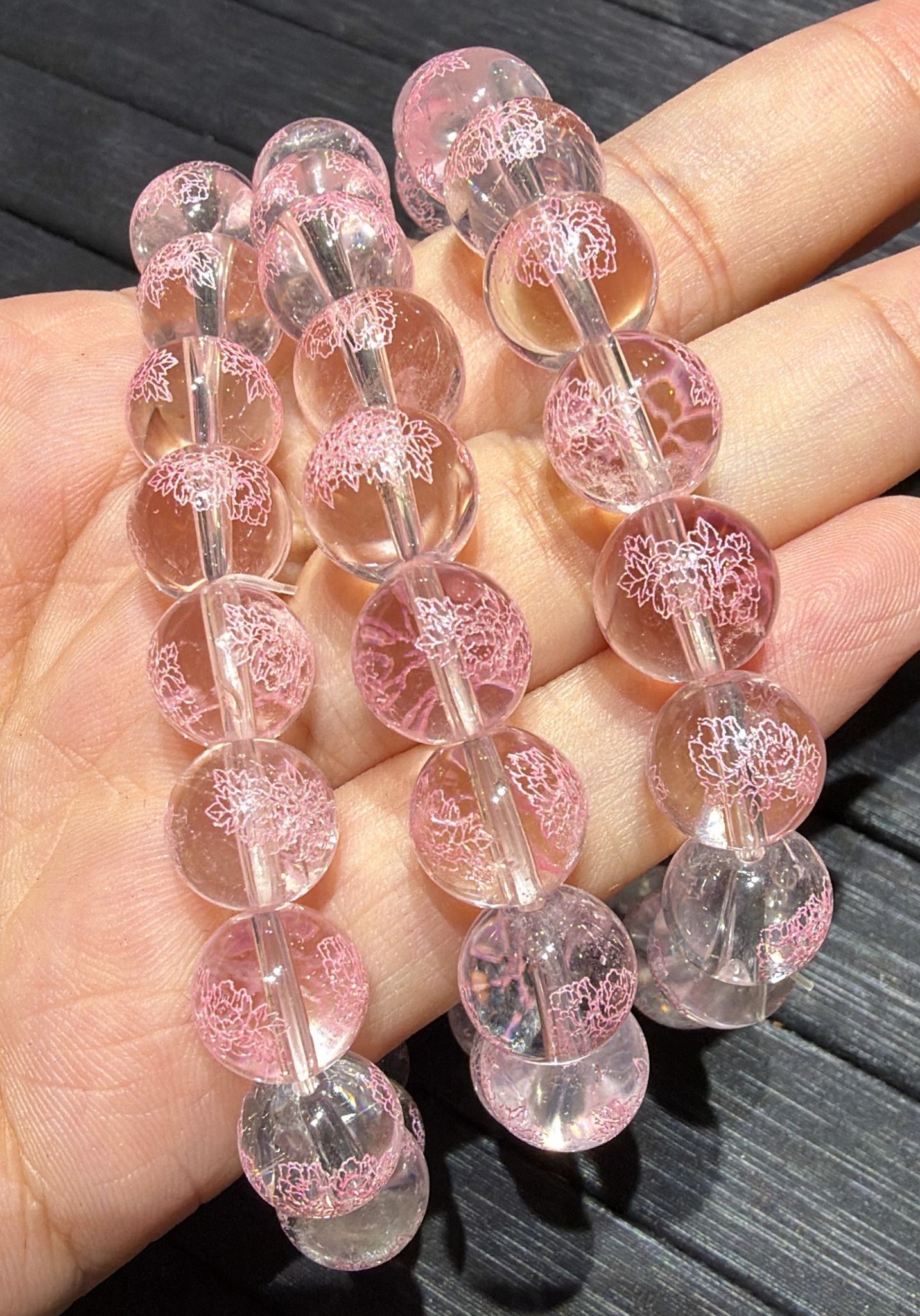 251115 - C92 9mm++白水晶牡丹富貴花開手串