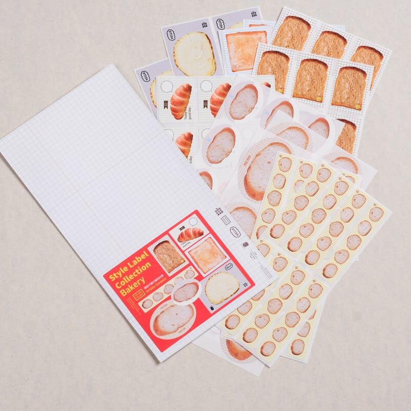麵包主題 114枚 貼紙包 共7款麵包｜1/1工作室