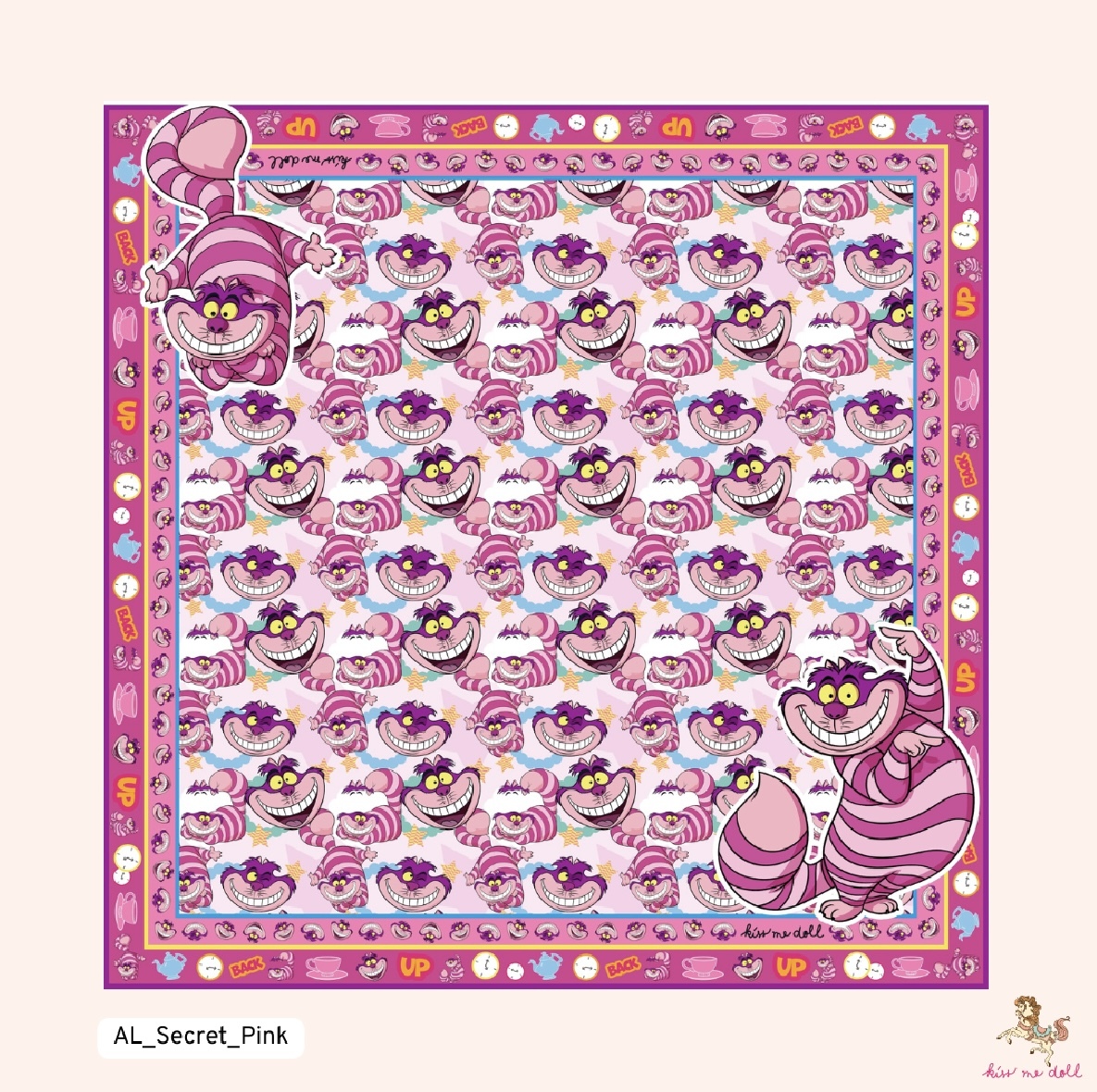 KISS ME DOLL - 真絲絲巾 ( STRIPE CAT )