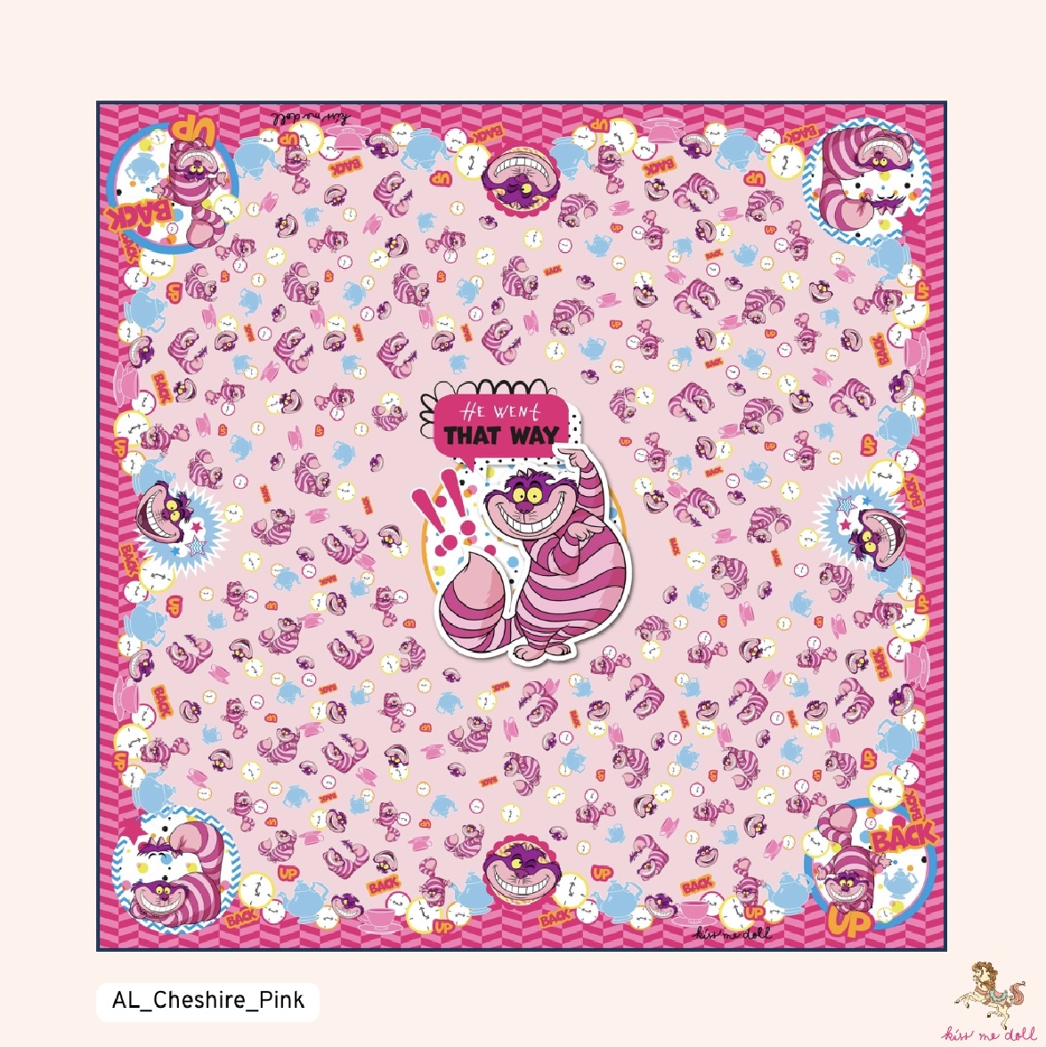 KISS ME DOLL - 真絲絲巾 ( ( STRIPE CAT )