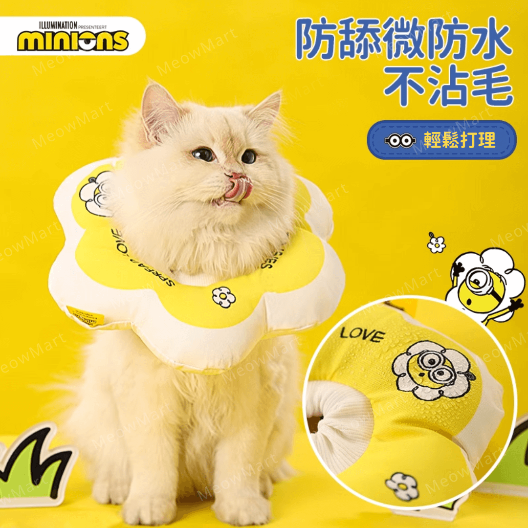 【現貨8折】minions花朵伊麗莎白頸圈｜防咬防舔防抓 (貓狗適用)