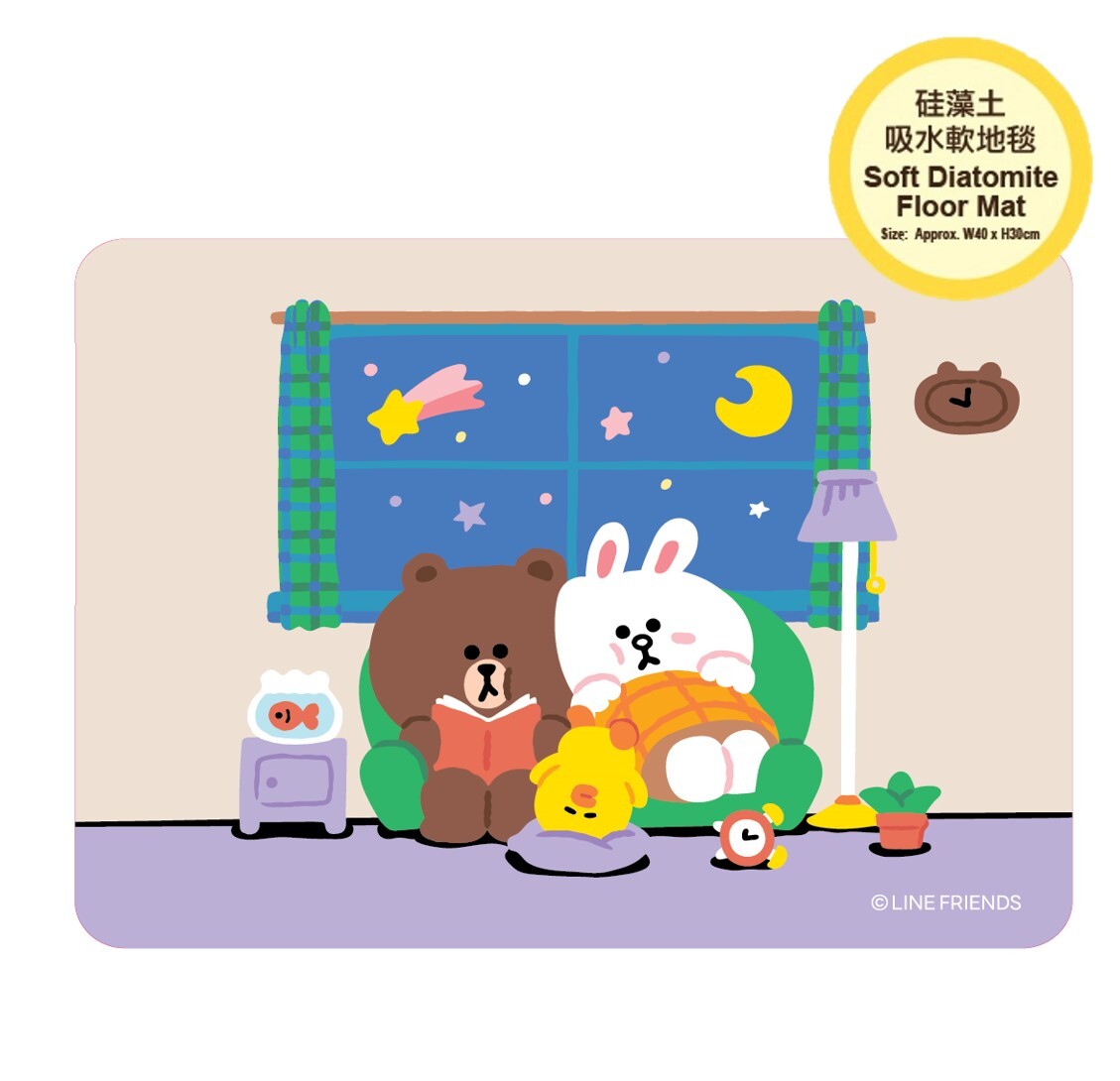 LINE FRIENDS| 浴室吸水珪藻土地墊(軟墊)