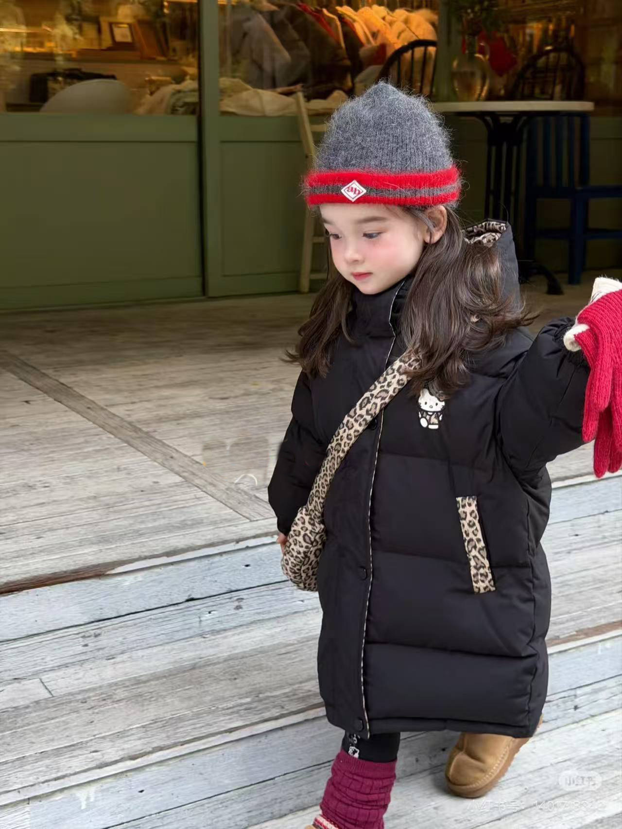 兩面穿豹紋羽絨棉外套