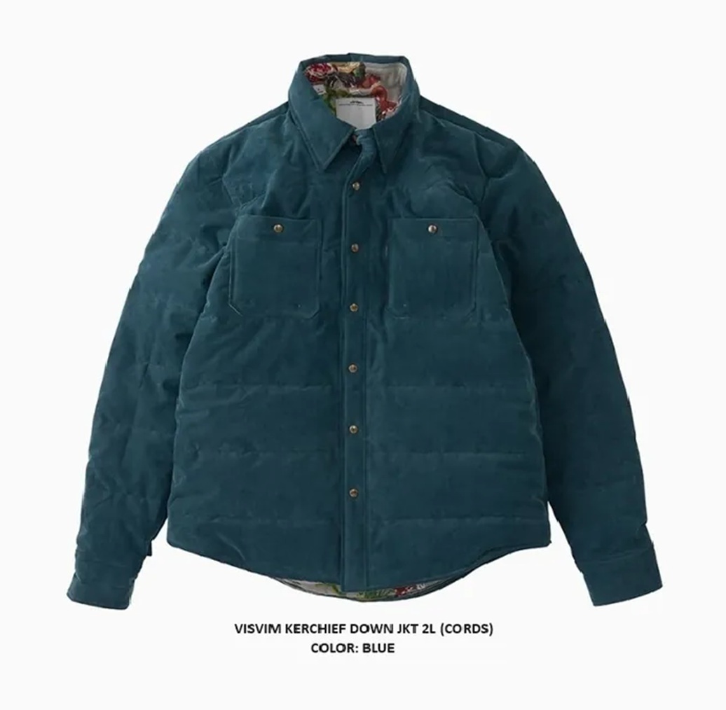 🔥ON SALE 50% OFF : VISVIM KERCHIEF DOWN JKT 2L (CORDS) *羽絨 - BLUE SIZE 1 IN STOCK NOW (現貨發售中)