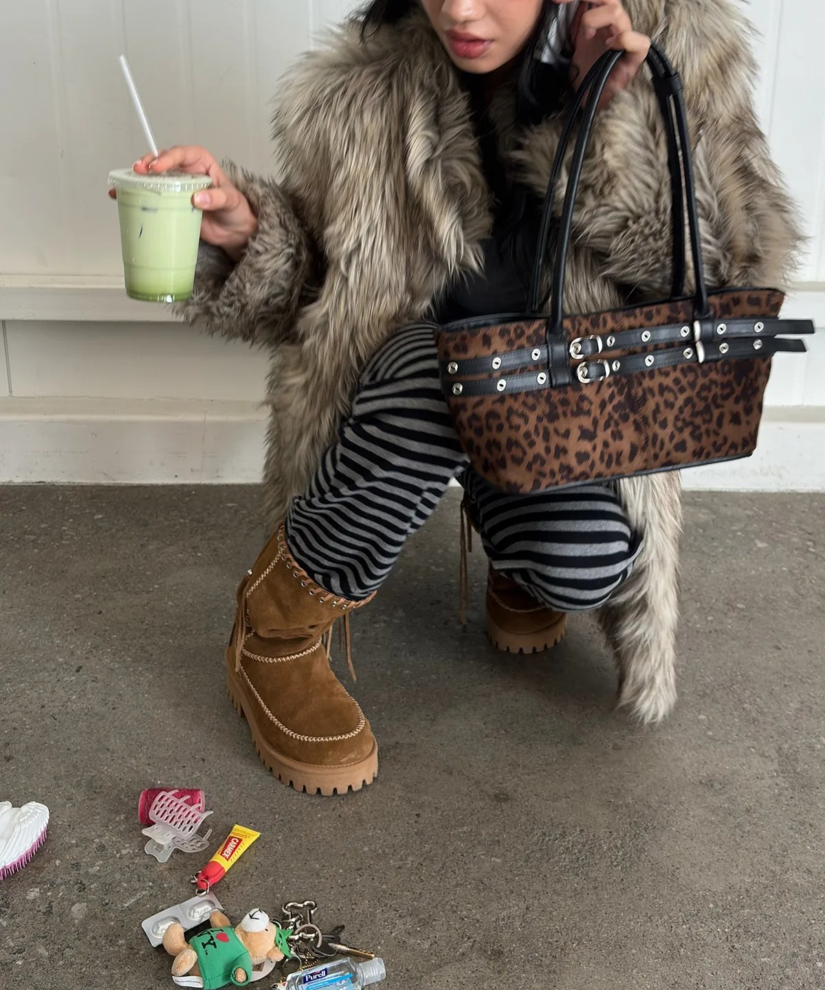 Yeomim Mini Belted Boat Bag (leopard)