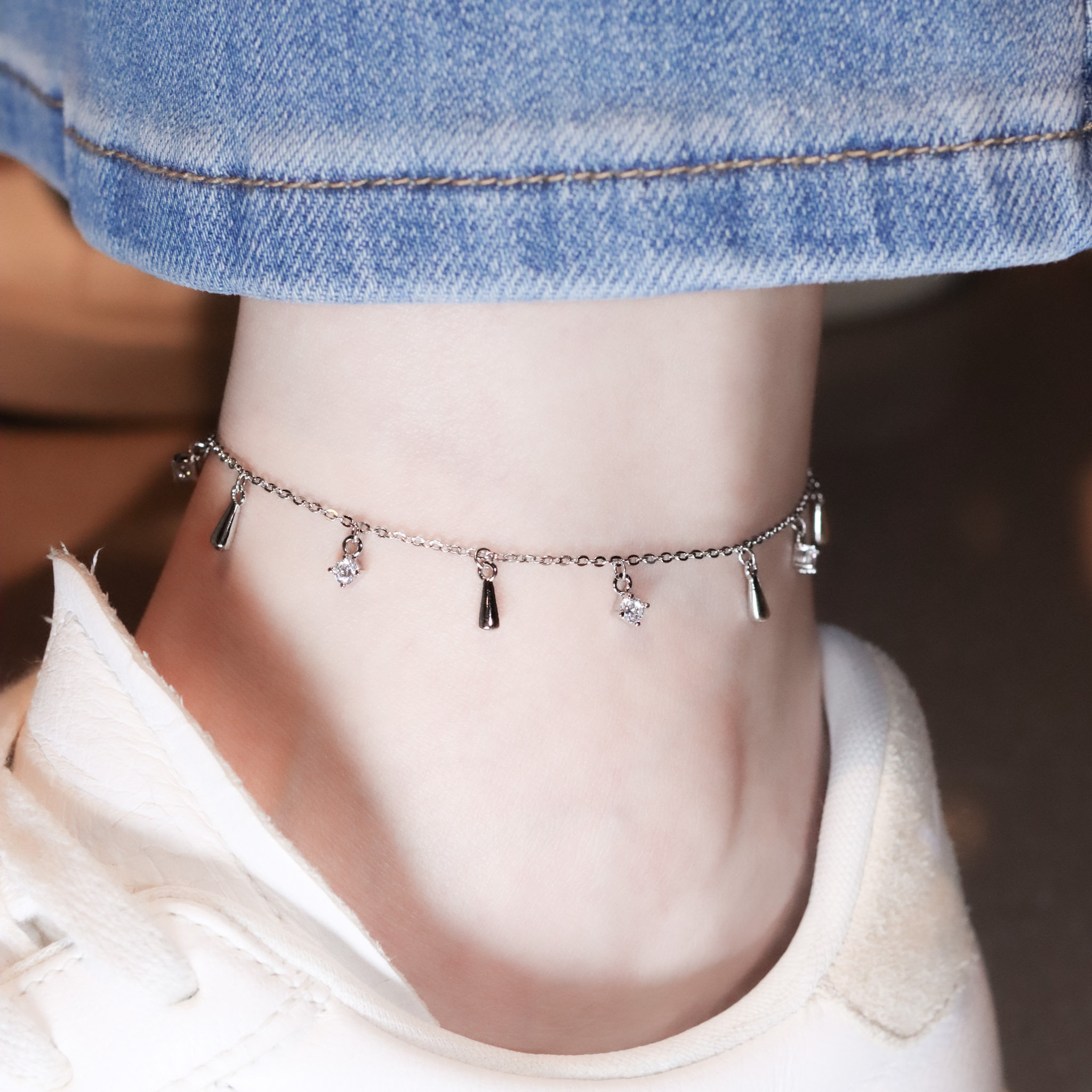 | 925純銀・白金 | 一起走每一步腳鏈 | AN0138 |