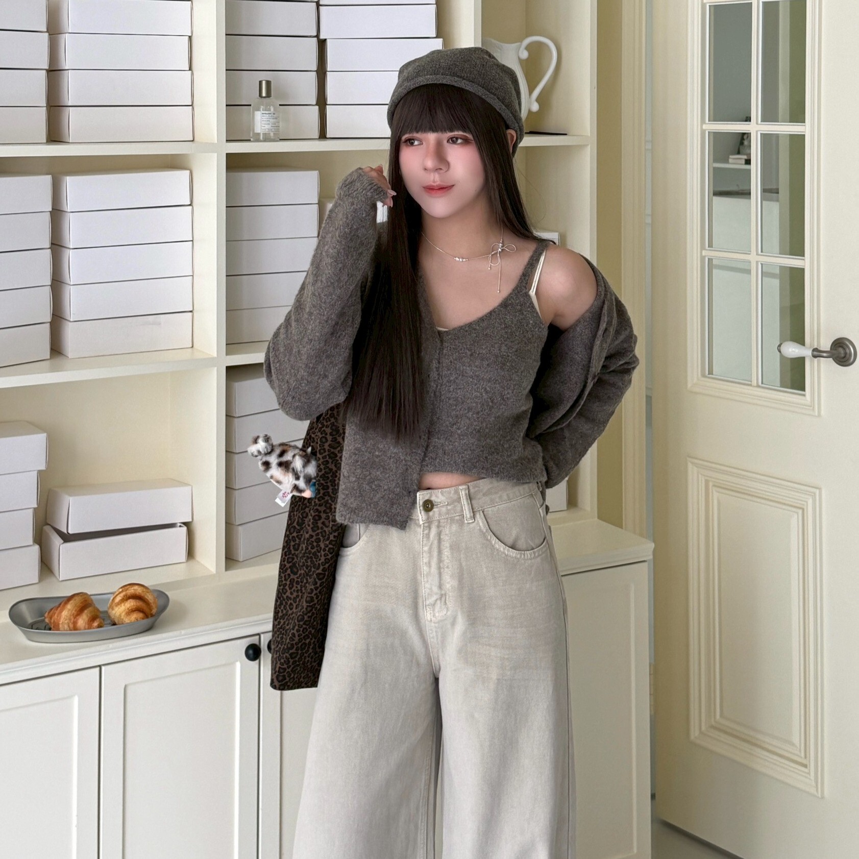 布朗派🥧背心+排釦罩外羊絨兩件套