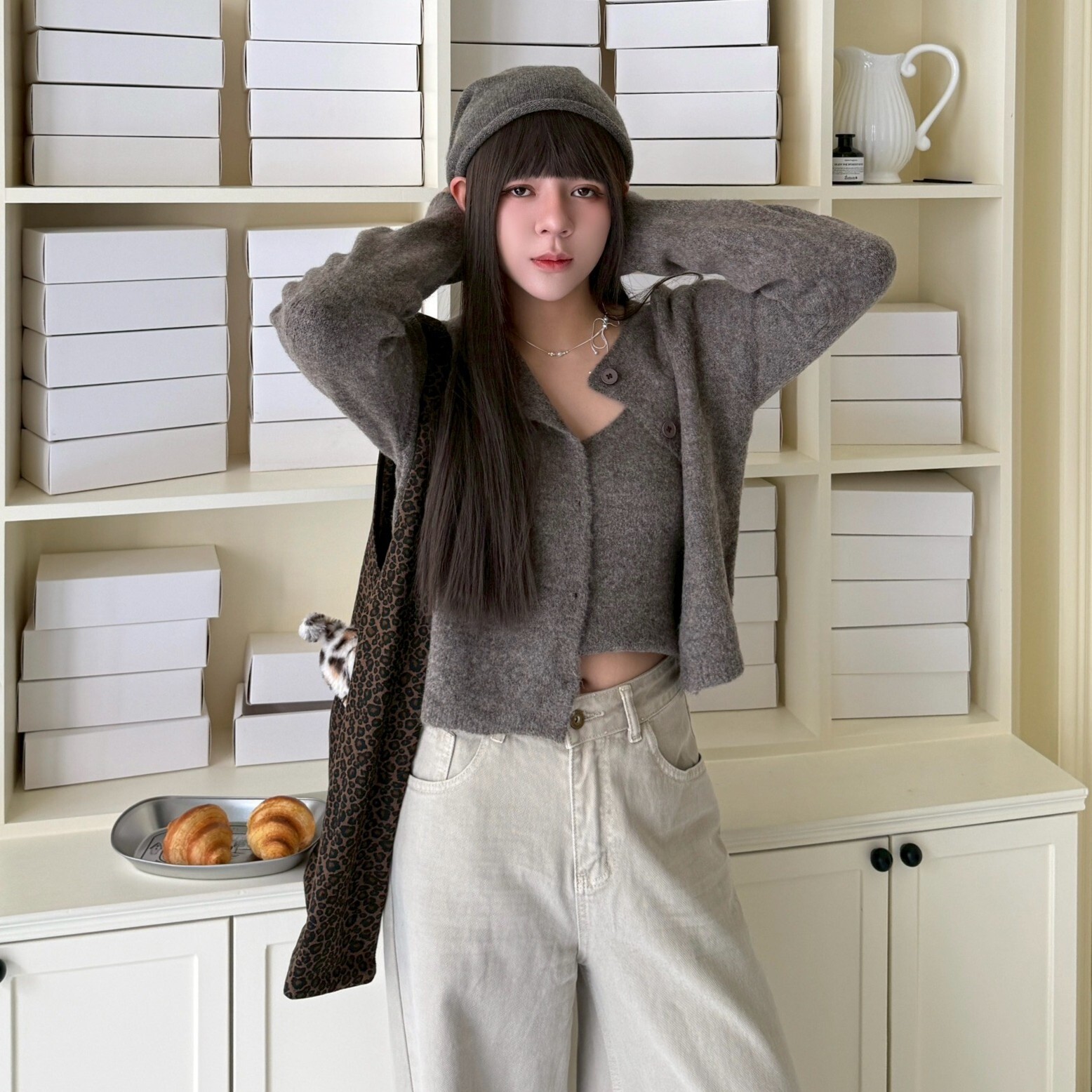 布朗派🥧背心+排釦罩外羊絨兩件套