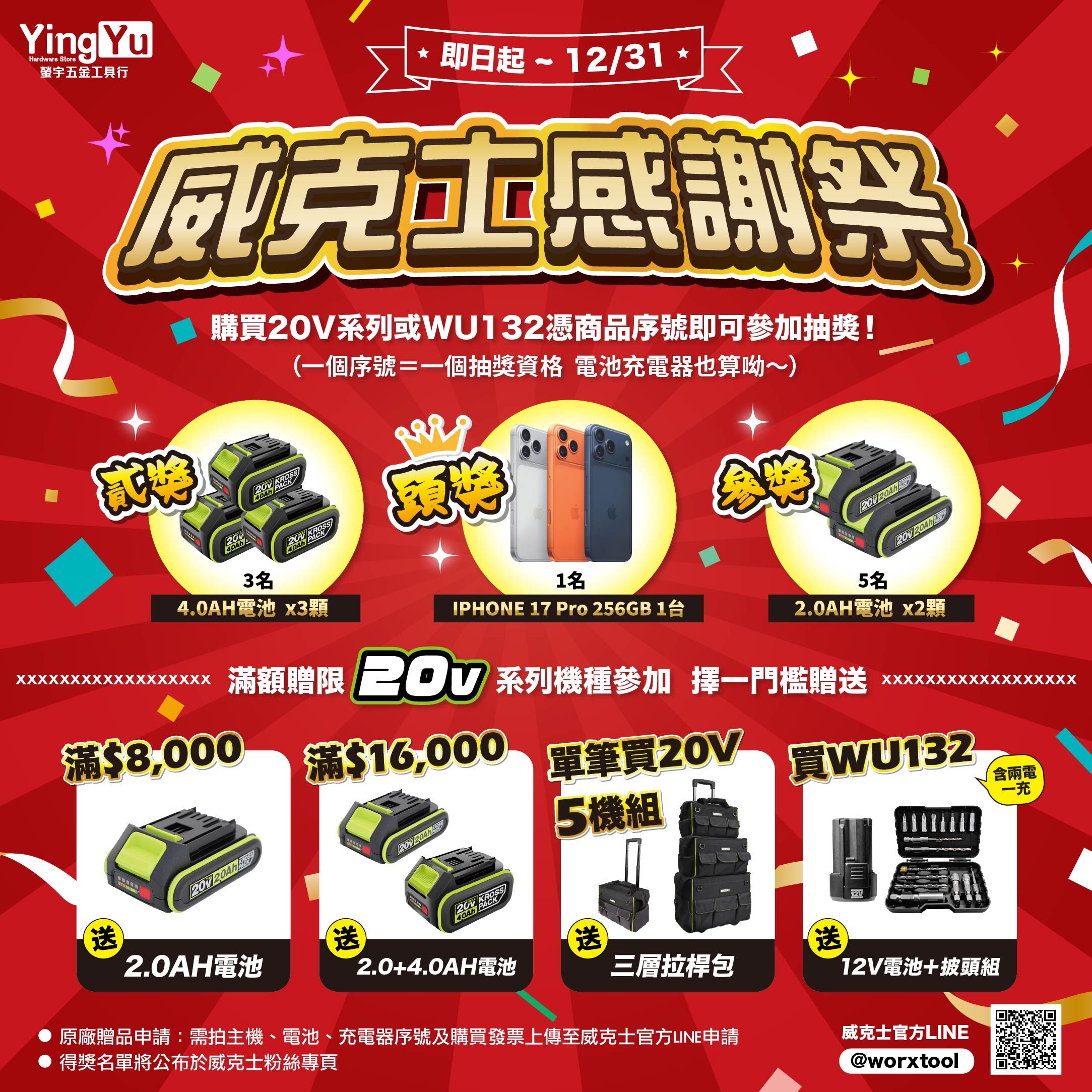 威克士｜WU132 鋰電無刷衝擊起子（140Nm）