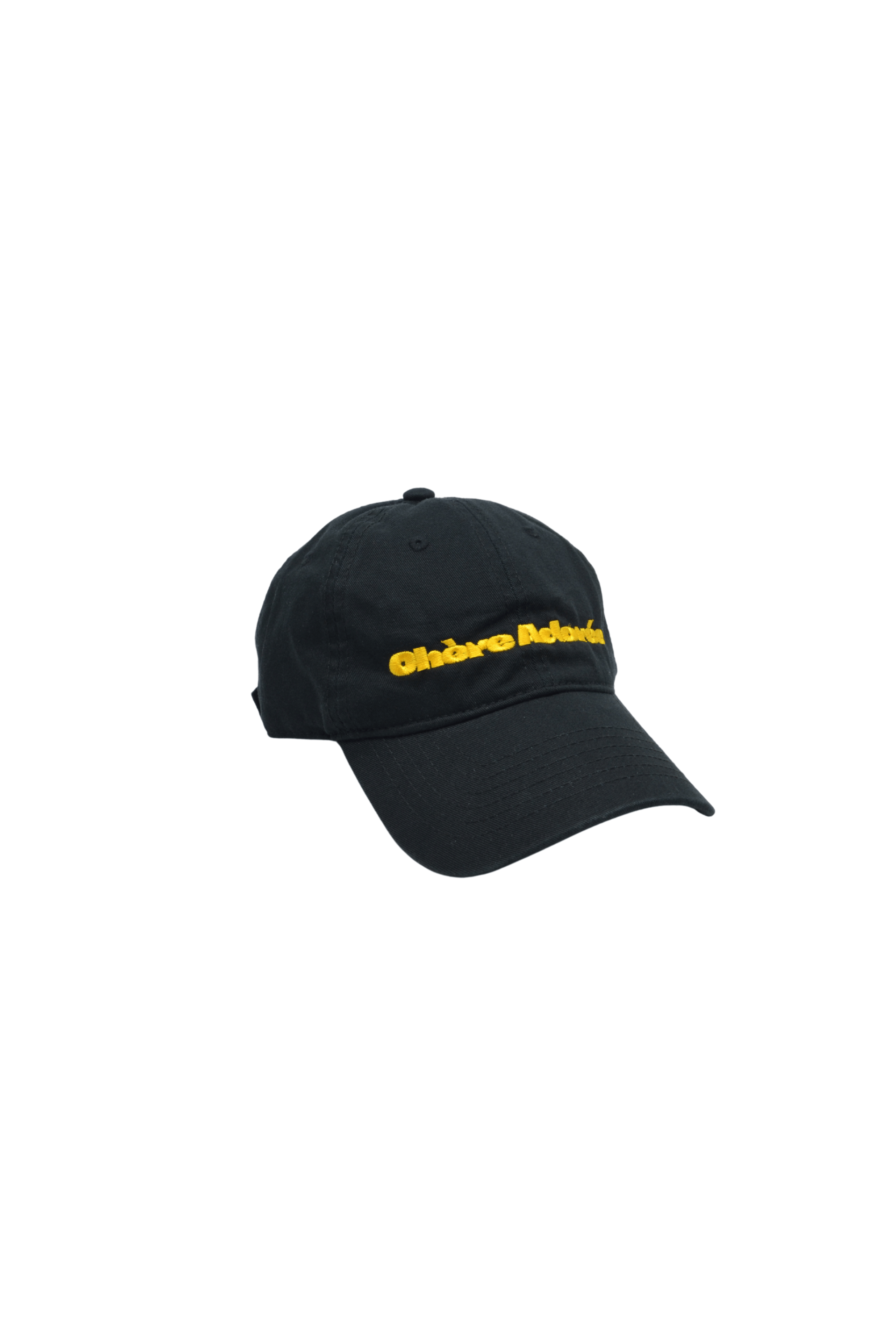 斜紋亮面刺繡帽－Yellow