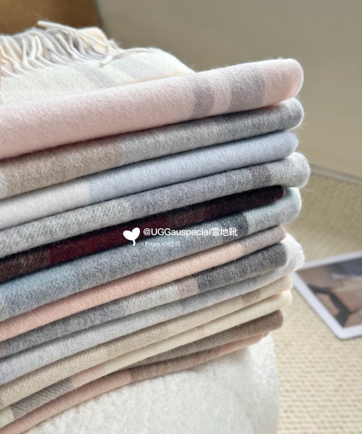 <限時開團⚡️> UGG AUSPECIAL菱格羊毛圍巾（共6色）