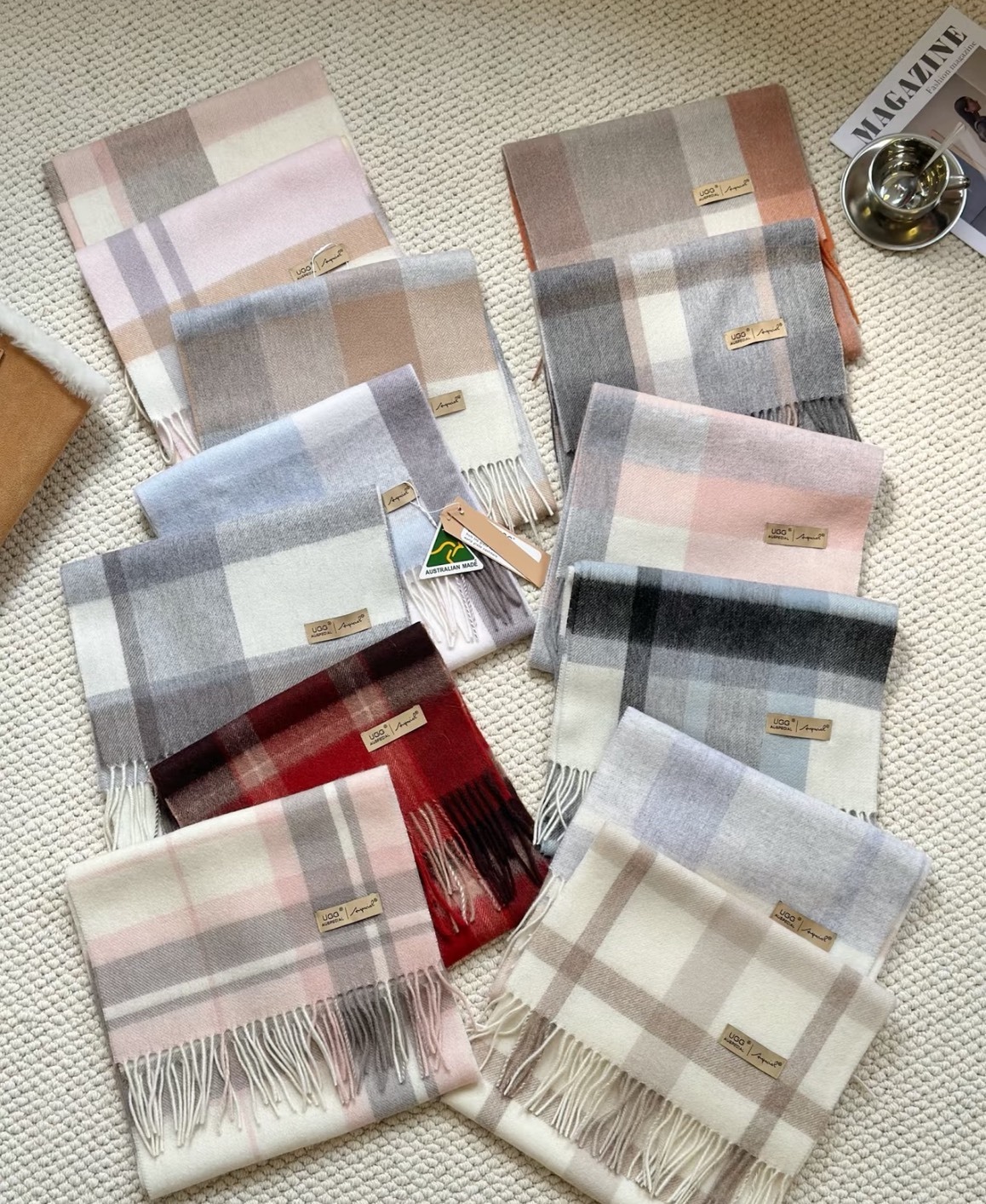 <限時開團⚡️> UGG AUSPECIAL菱格羊毛圍巾（共6色）