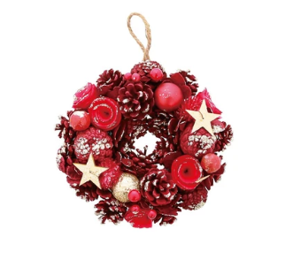 日式聖誕花圈18CM (非日本製)