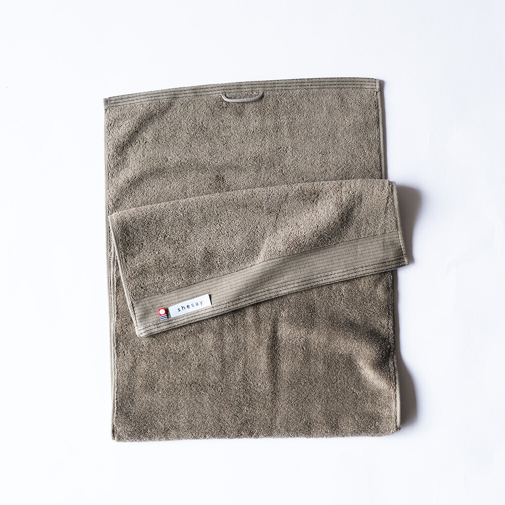 日本今治xSHESAY滾邊設計大浴巾40x100(淺灰) (日本製)