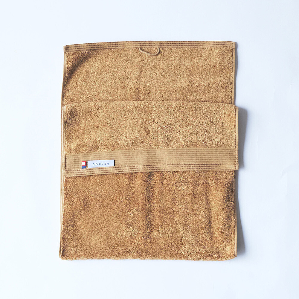 日本今治xSHESAY滾邊設計大浴巾40x100(啡) (日本製)