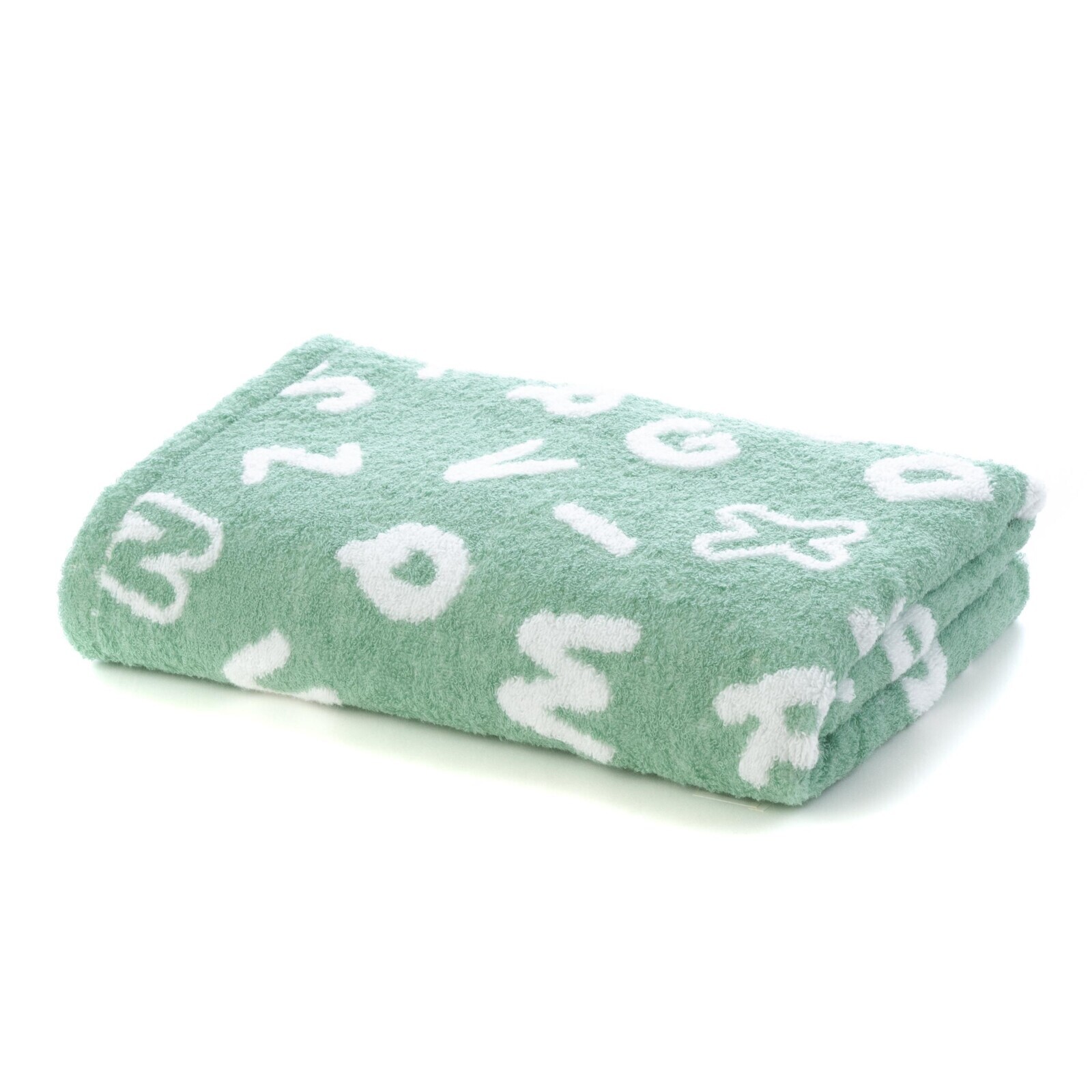 日本今治xHartwell字母蓬鬆大浴巾(綠色) 60x120 (日本製)