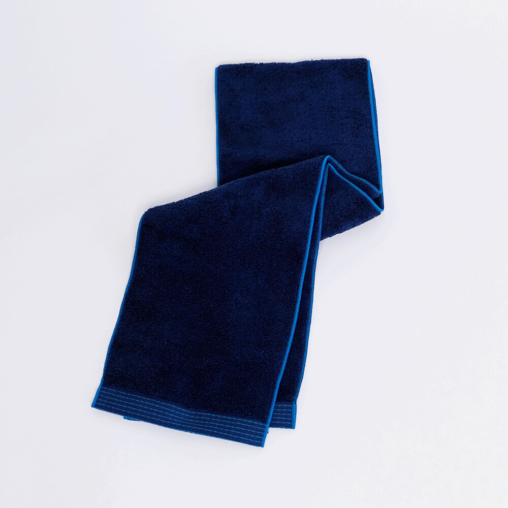 日本今治xSHESAY滾邊設計特長毛巾18x120(藍) (日本製)