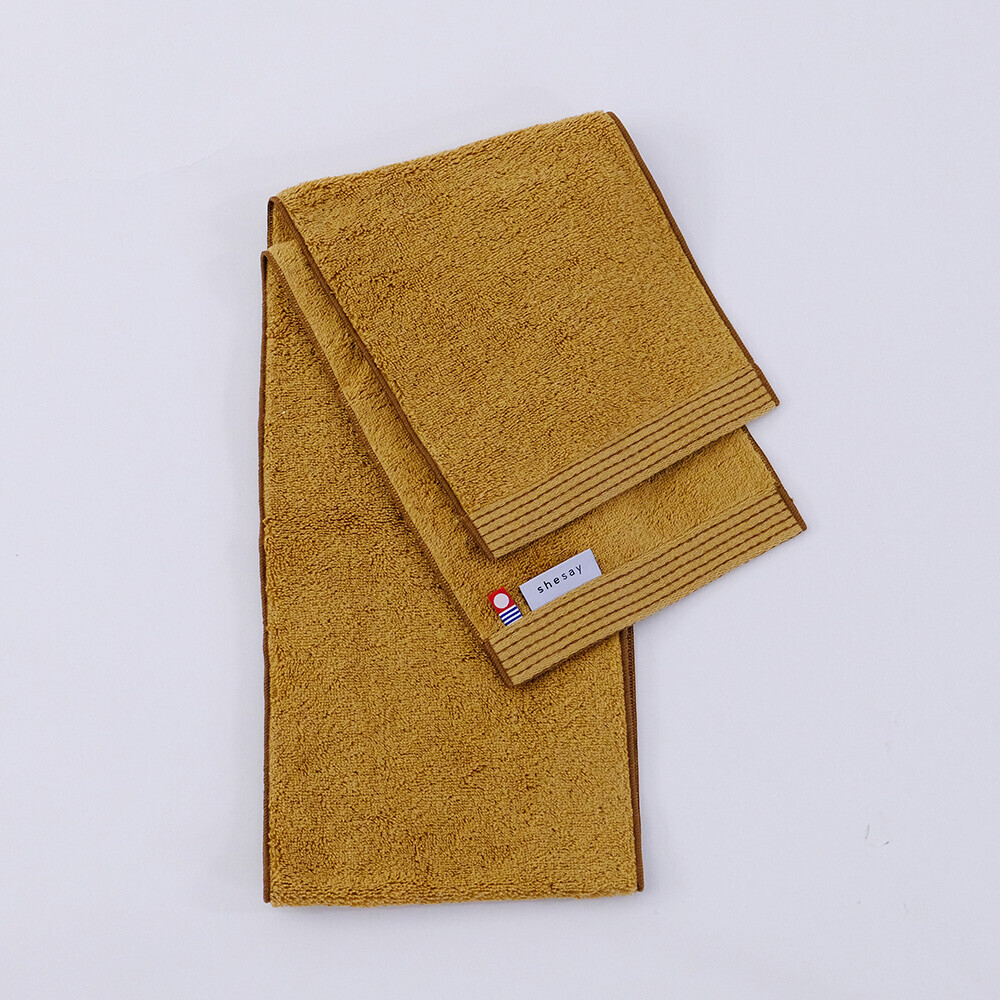 日本今治xSHESAY滾邊設計特長毛巾18x120(啡) (日本製)