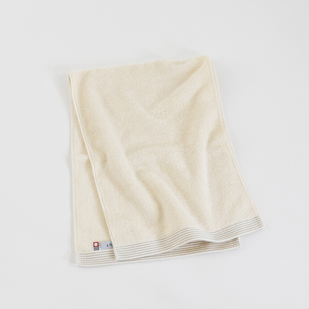 日本今治xSHESAY滾邊設計長毛巾34x90(白) (日本製)