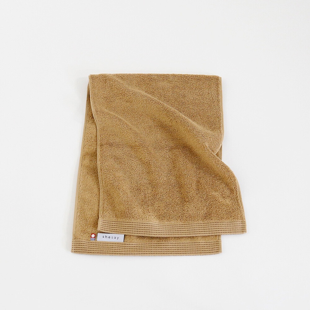日本今治xSHESAY滾邊設計長毛巾34x90(啡) (日本製)