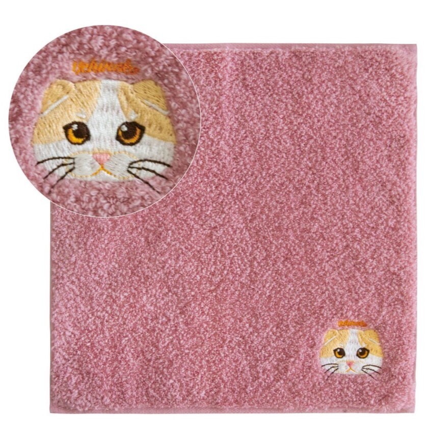 日本今治xUchinoko mate貓貓系列小方巾25x25 (日本製)